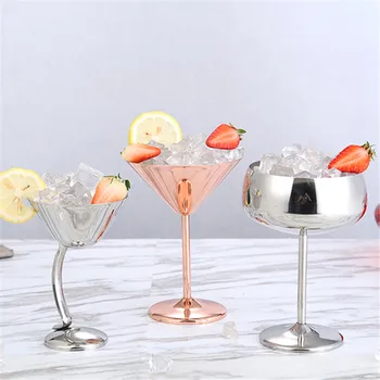 

350ml Electroplated Cocktail Glass Goblet 304 Stainless Steel Red Wine Cup Champagne Glasses(150ml) Stemware Drinkware Bar Tools