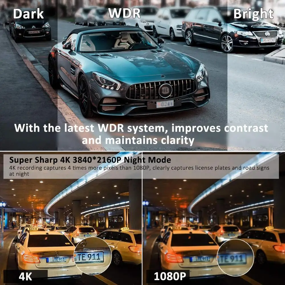 Maiyue star true 4K Ultra HD 3840*2160 p Двойная камера с объективом, Автомобильный видеорегистратор, встроенный gps, Wi-Fi, камера заднего вида, full HD, объектив 1080P