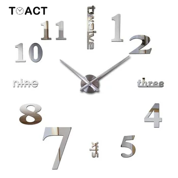 

3D Acrylic Wall Clock DIY Clocks Stickers Watch Mirror Quartz Modern Design Home Decoration Sticker Wall Watches Large Size Gift