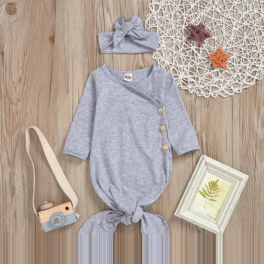 Пеленальный спальный мешок для новорожденных и младенцев; головной убор; хлопковая мягкая однотонная одежда на пуговицах - Цвет: D