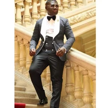 Wedding Suits for Men 2019 Groom Suits Tuxedos Men Slim Fit Suits Double Breasted Vest Costume 3 Pieces Homme mariage Wedding Suits for Men 2019 Groom Suits Tuxedos Men Slim Fit Suits Double Breasted Vest Costume 3 Pieces Homme mariage