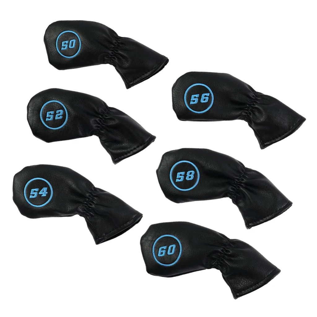 6pcs/lot Golf Irons Head Cover Protector Wedge Iron Club Guard with Elastic Band