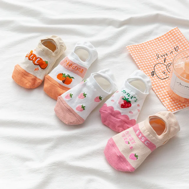 10 Piece=5 Pairs/lot Cute Animal Spring Women Socks Set Korean Style Funny Cat Dog Panda Low Cut Ankle Short Sox Happy Size34-40 1