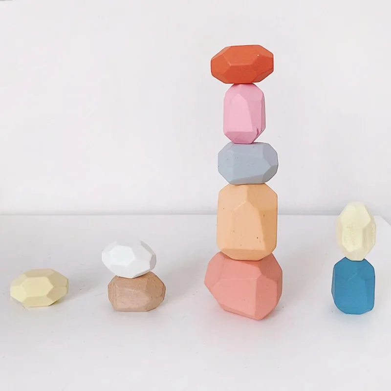 Wooden Colored Kids Jenga Building Block Toy Educational Funny Intereactive Chidren's Toys Baby Stone Stacking Games afbeelding