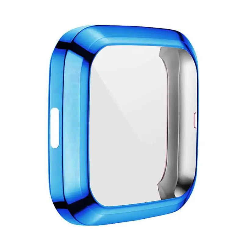 10 цветов Мягкий ТПУ защитный чехол Защитная пленка подходит для Fitbit Versa 2 Смарт водонепроницаемые часы бренд удобный - Цвет: Blue A