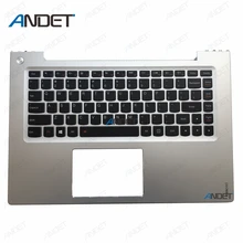 Чехол для lenovo IdeaPad U430P U430, пустая подставка для рук, корпус клавиатуры, верхний чехол с подсветкой WO, тачпад, черный, серебристый цвет