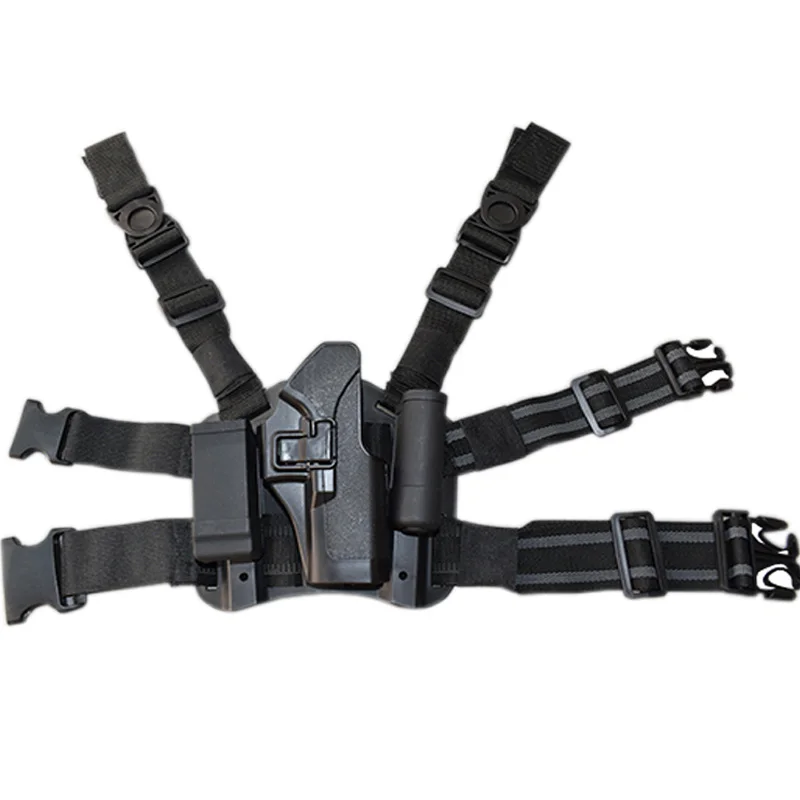 BK Leg Right Hand Тактический чехол Glock 17 19 22 23 31 32 для пистолета армейский военный боевой чехол для страйкбола ремень/ножная кобура Охотничьи аксессуары - Цвет: BK Leg Right Hand