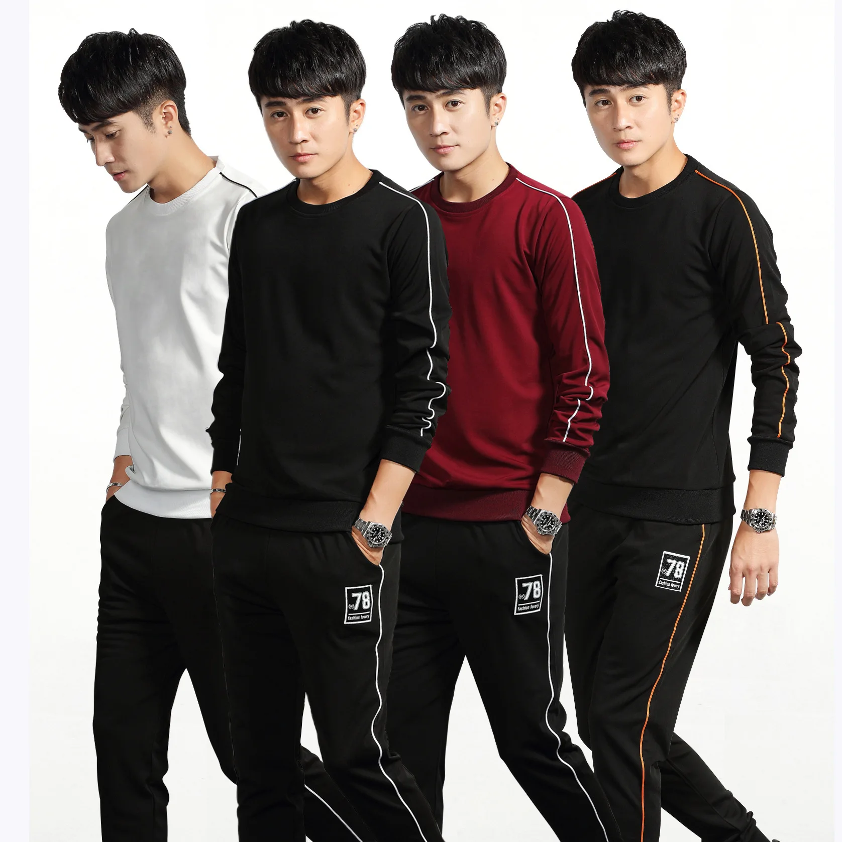 

Autumn New Style Sports Set Men's Teenager Casual Running Students Hoodie Trousers Two-Piece Set