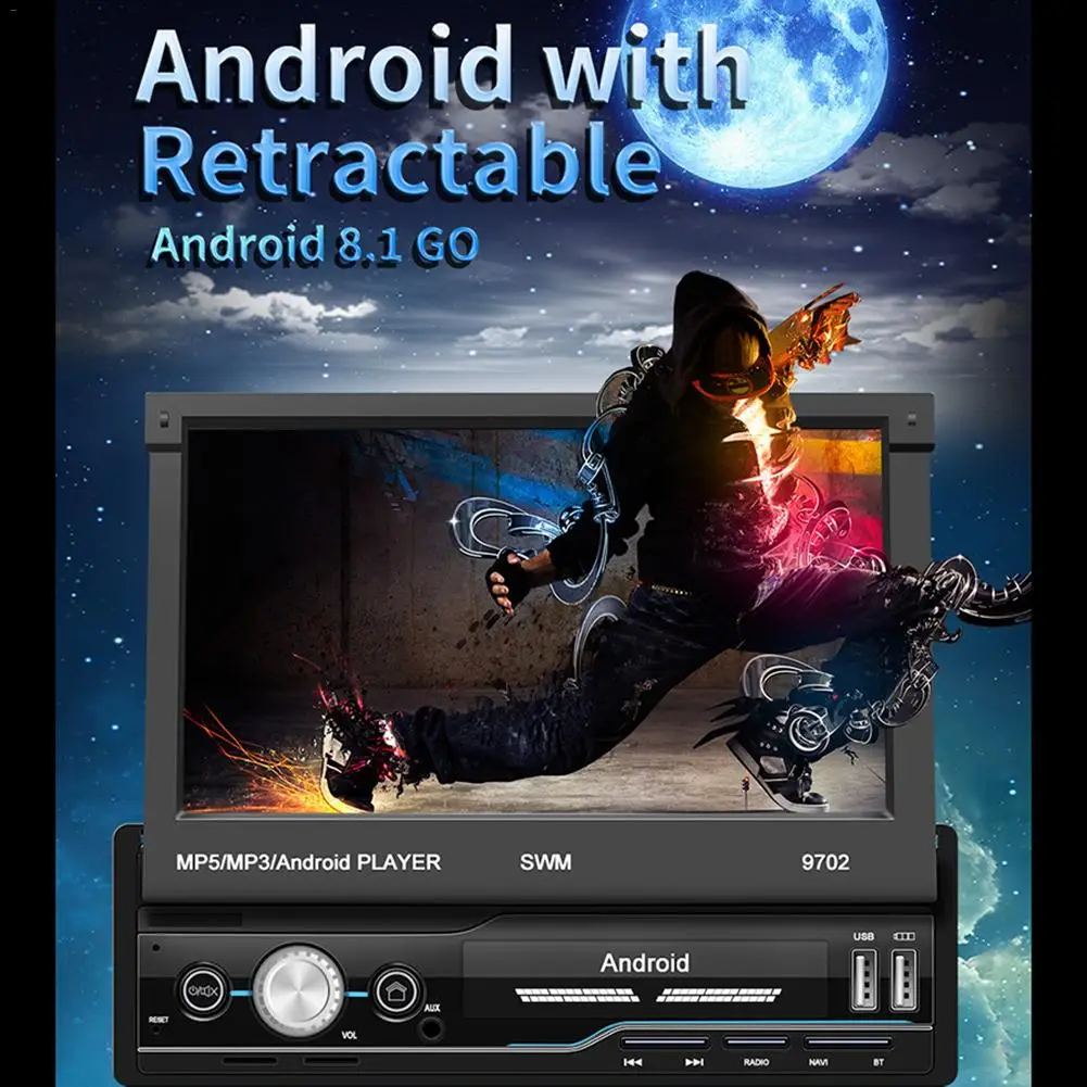  Radio de coche Android 81 7 pulgadas 1 Din navegación GPS Wifi USB carga HD pantalla táctil coche r