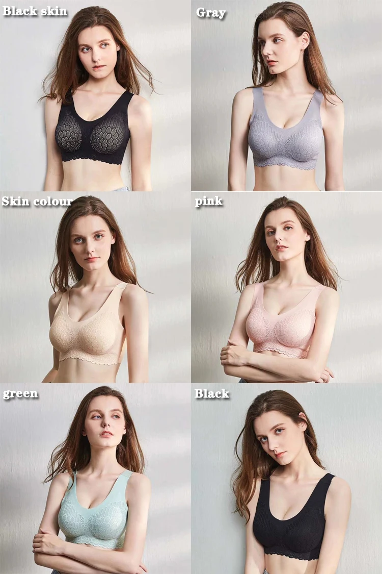 Thailand latex underwear seamless women push up sexy sports padded bra