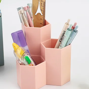 

Multi-function Plastic PP Desktop Storage Box Case 4 Grid Sub-grid Make up Cosmetic Holder Desk Pen Pencil Organizer