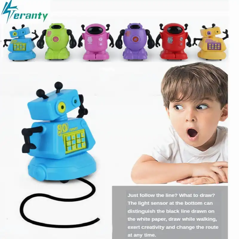 オリジナル誘導電動ロボット車ラインフォロワーマジックペンおもちゃ従ってくださいカーランクリスマスギフト教育玩具のクリエイティブ 電子ペット Aliexpress