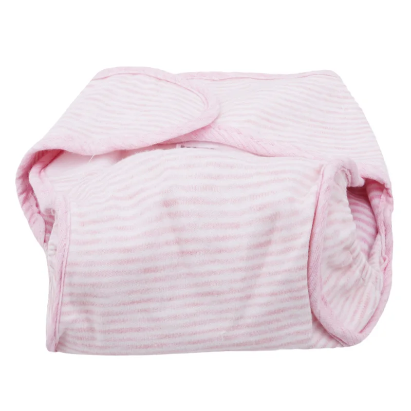 New Nappy Breathable Diaper Pants Baby Organic Cloth Diapers Side Leak Baby Using Reusing Stripe Cotton