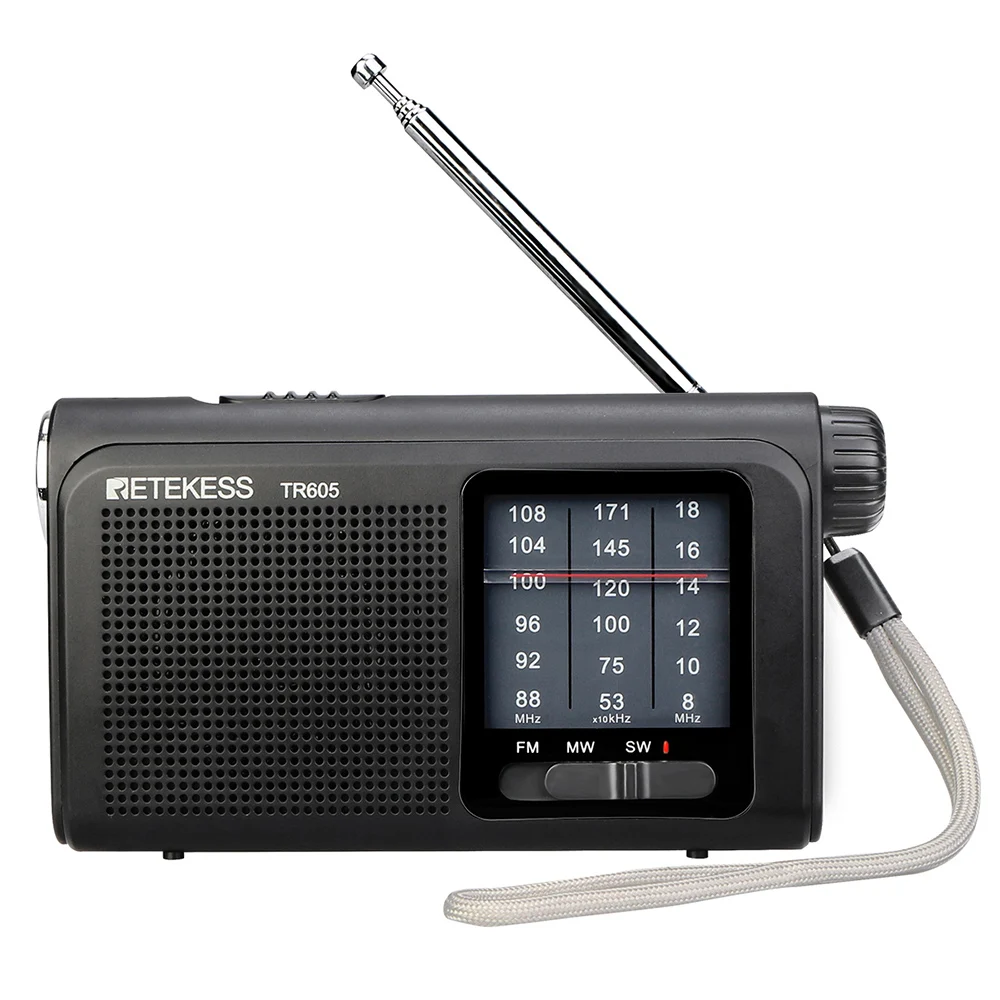 Retekess TR605 FM/MW/SW Портативный радио 3 диапазон приемника для пожилых людей с FM AM SW антенны фонарик Портативный