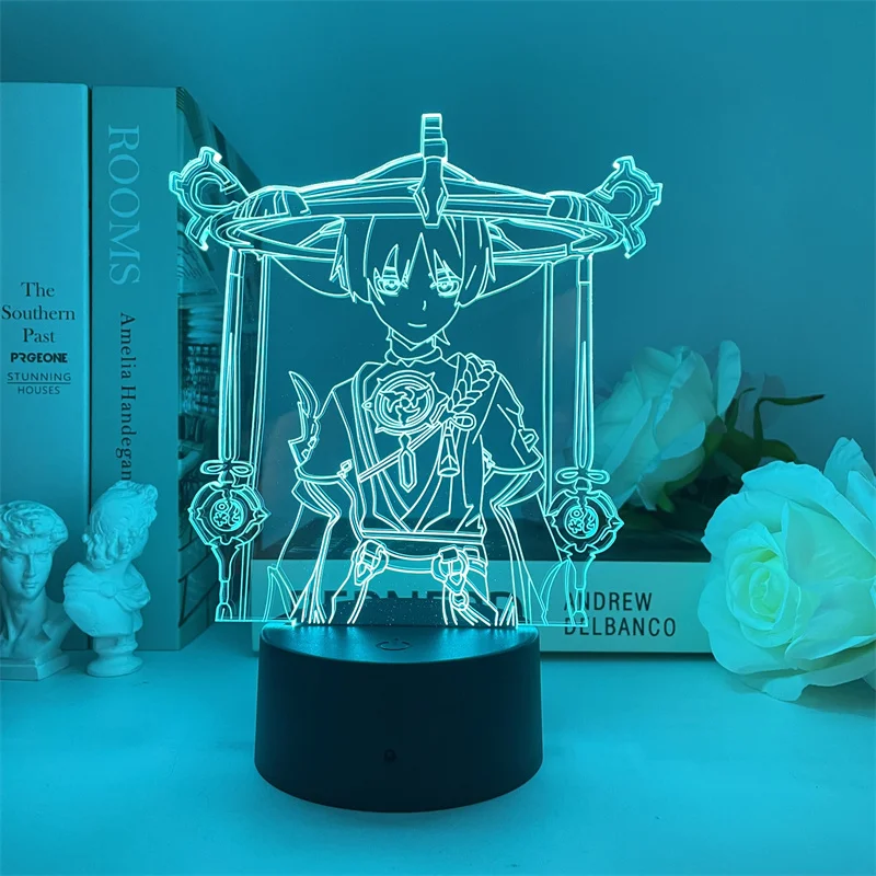 night lamp for bedroom Genshin Impact Scaramouche Balladeer Night Light USB Popular Game Character Led  Acrylic Children's Gift Bedroom Decoration Lamp star wars night light