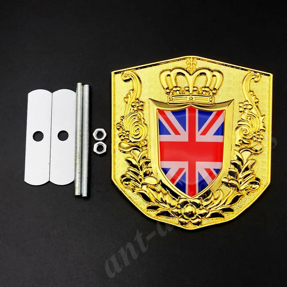 

Металлический Флаг Союза Джека Великобритании Королевская корона VIP Эмблема передней решетки автомобиля значок
