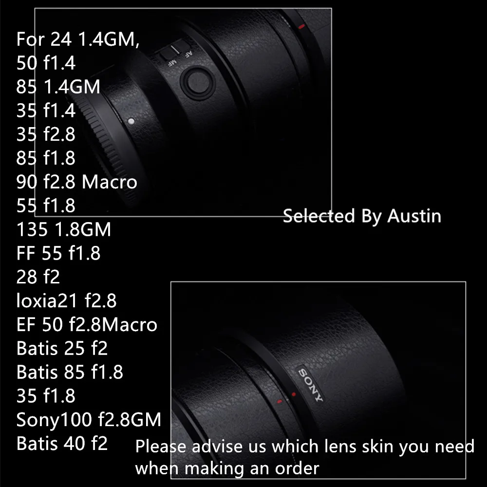 Защитный чехол для объектива Sony Prime 55/F1. Устойчивость к царапинам 50/F1.4 24/F1.4GM 35/F1.8