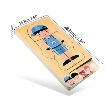 

3D Wooden Multi-layer Puzzle Toys For Kids Boys Girls Body Structure Learning Education Children Gift 72XC