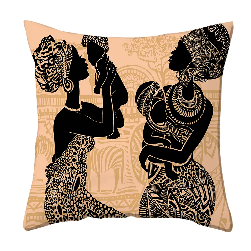 Boniu 45*45 см наволочка для подушек Африканская женщина танец печатных полиэстер пледы квадратный наволочка домашний дом Декор - Цвет: PC0116-12