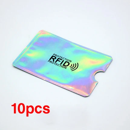 10PCS Brand New High Quality Anti Rfid Shielding Card Reader Lock Bank Card Sleeve Protection ID NFC Aluminum Credit Card Sleeve colorful (10pcs)