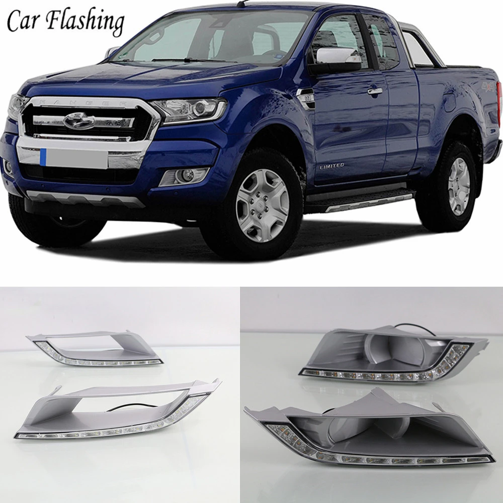 Автомобильный мигающий 2 шт. для Ford Ranger 2015 2016 2017 2018 светодиодный дневный ходовой