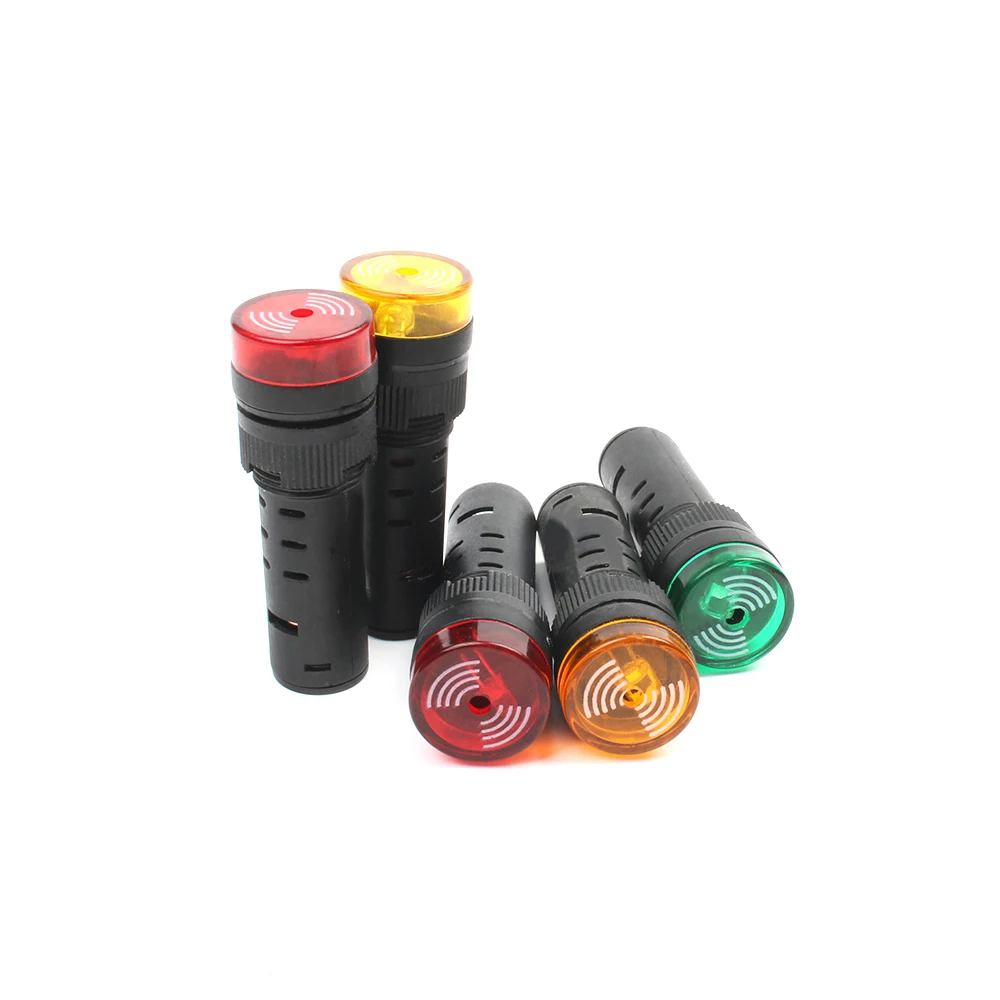 

20pcs AD16-16SM 12V 24V 110V 220V Flash Signal Light Red LED Active Buzzer red yellow green