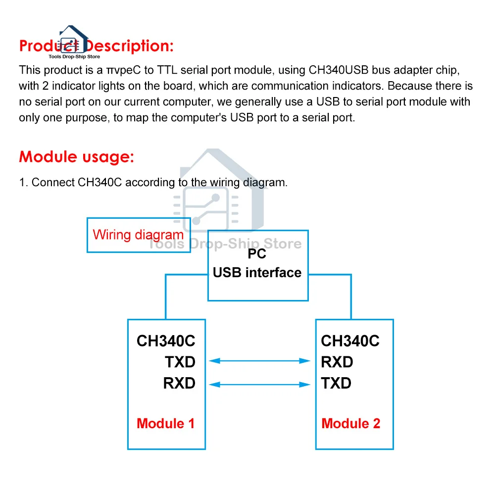 Port Série De Type C à TTL, Module CH340C, Puce De Conversion De Bus USB, Connecteur De Communication Isp Pour Stm32 Telechargement De Port Serie 2367716551 L