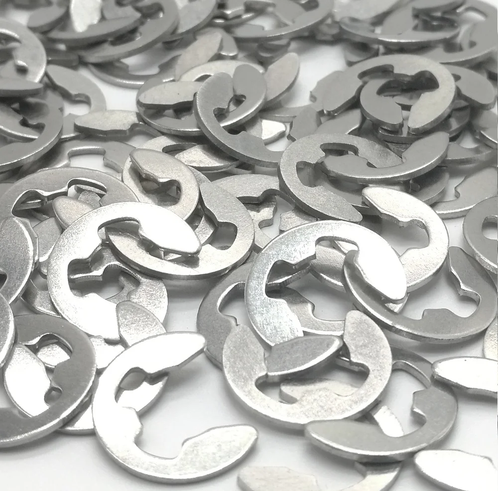 1000pcs DIN6799 Stainless Steel M1.2/M1.5/M2/M2.5/M3/M4/M5/M6/M7/M8 Jump Ring Circlip Sack Retainer E Clip Split Washers GB896