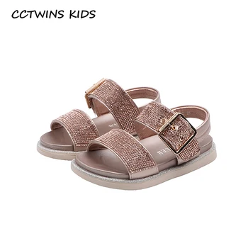 

CCTWINS Kids Shoes 2020 Summer Children Rhinestone Sandals Baby Brand Soft Shoes Girls Fashion Princess Shoes Silver PS902