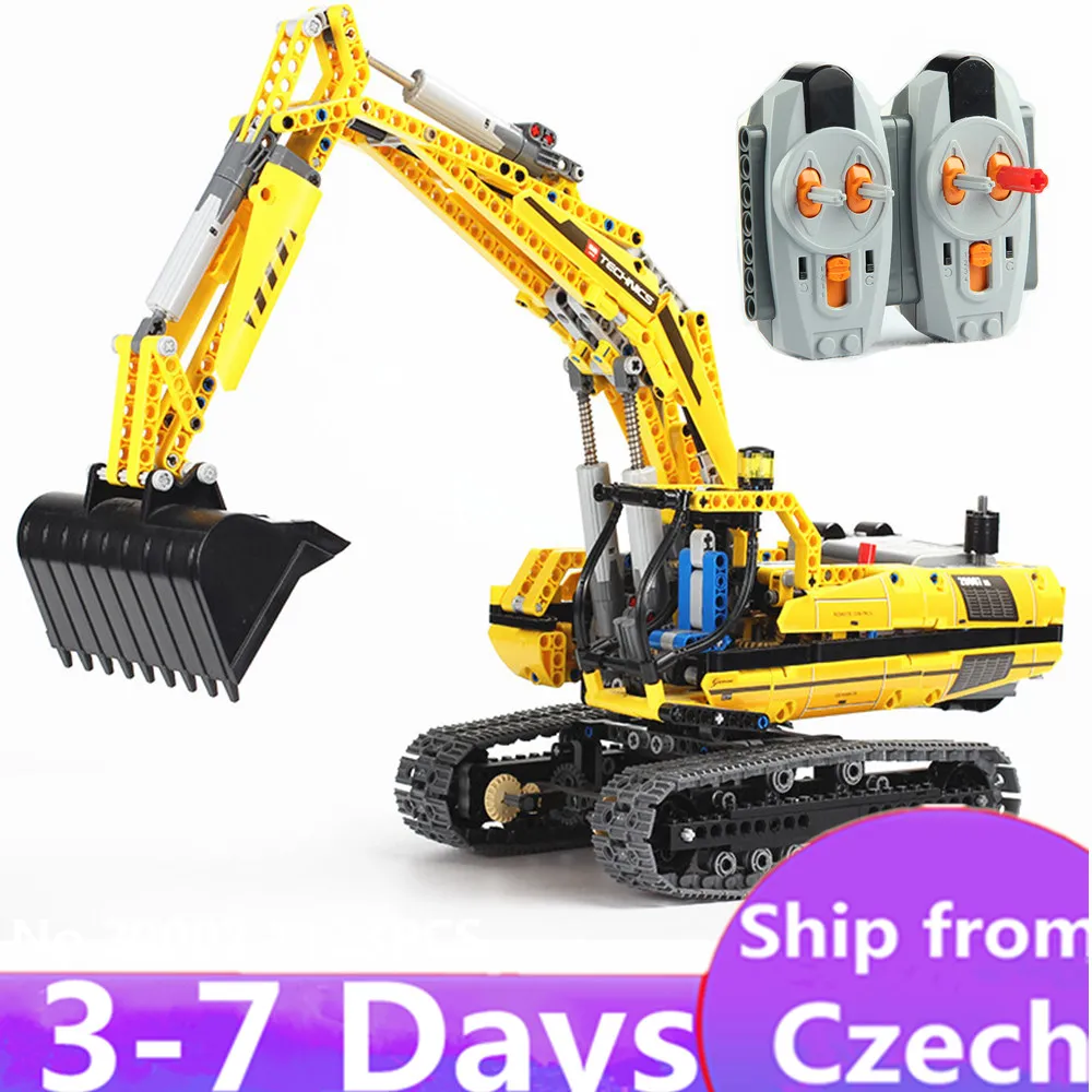 

lepinblocks King 20007 Creator engineering Technic truck rc Motor 8043 Wheel Loader excavator Building Blocks Brick Christmas Birthday Gift toy