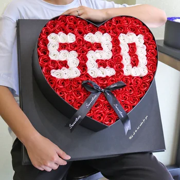 

108pcs rose flower soap flower 520 gift with box for Valentine's Day creative gift artificial flower birthday party decoration