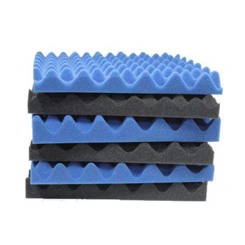

6 Pack Black + blue / Charcoal egg crate foam acoustic tiles soundproofing foam panels sound insulation soundproof foam paddin