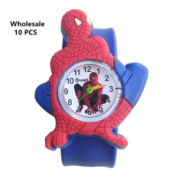 

(Wholesale 10 pcs) 2020 Hot Selling Children Watch Boy Toy Cartoon Spiderman Students Clock Silicone Kids Watches Men Child Gift