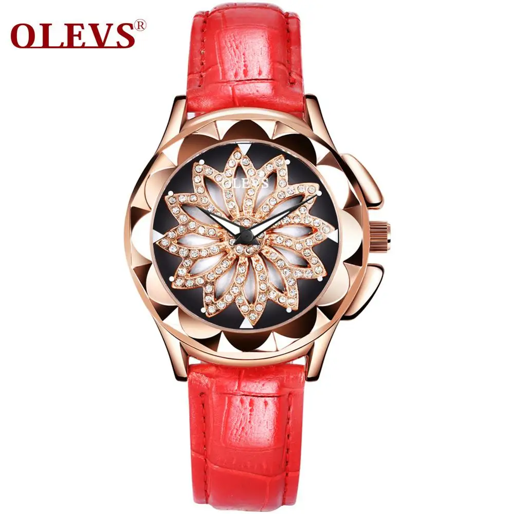 Лидер продаж OLEVS женские часы модные женские наручные часы кожаные часы лучший бренд Роскошные Кварцевые наручные часы Relogio Feminino