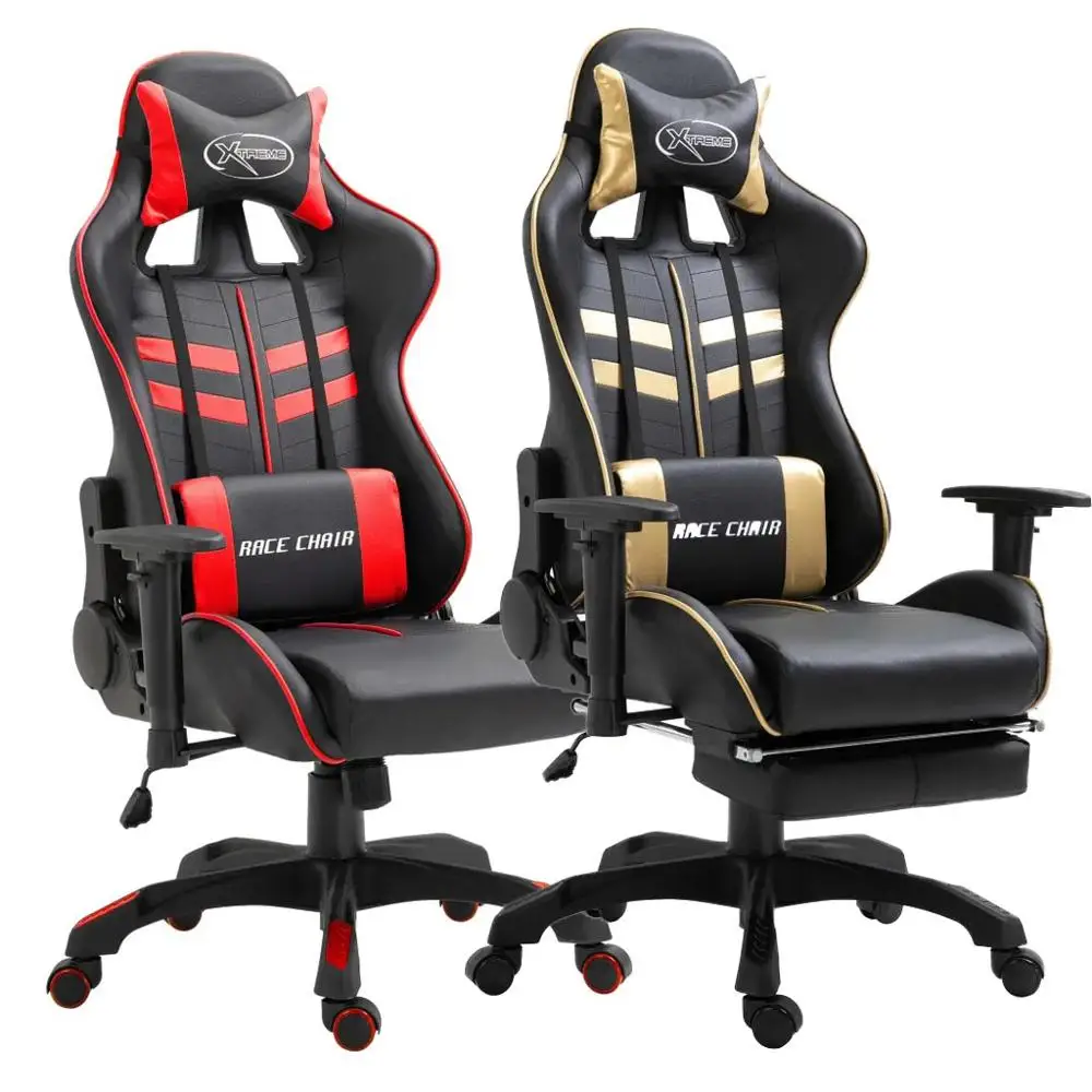 vidaXL Ergonomic Computer Gamer Chair Home Cafe Chair With Footrest Height-Adjustable Design Office Chair Furniture