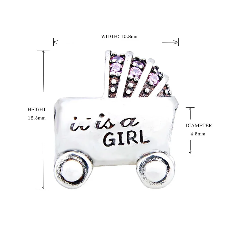 Strollgirl, новинка, 925 пробы, серебро, CZ, сделай сам, бусины, для маленьких мальчиков, карета, амулеты, серия, Подходит для Pandora, подарочные браслеты и ювелирные изделия