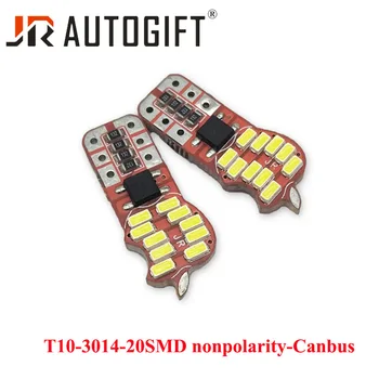 

10PCS White Auto T10 W5W Wedge Light Parking Bulb Canbus Error Free Apple Shell 20 LEDS 3014 SMD LED DC12V For Interior Light