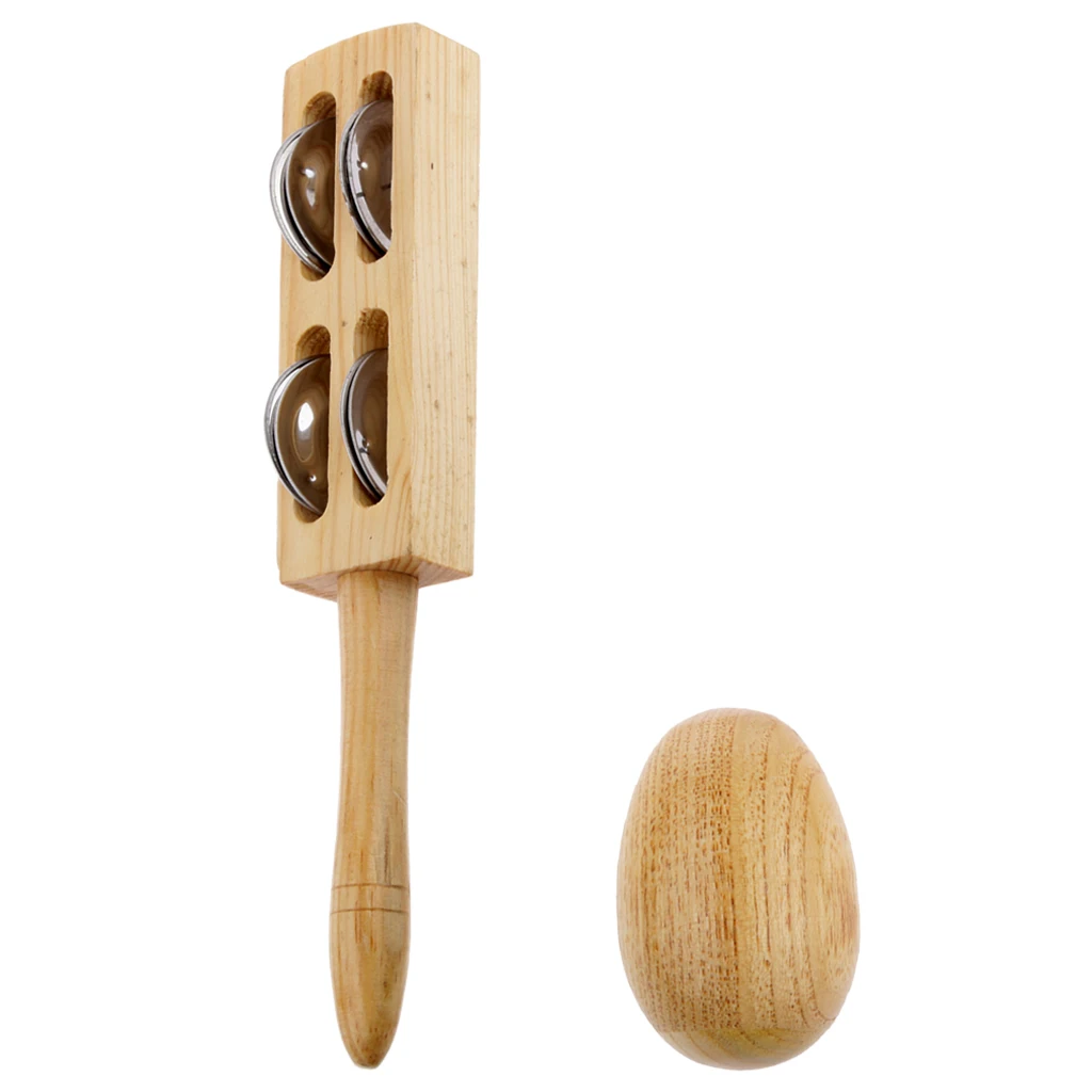 Handcrafted Wooden Egg Shaker Handbells Shaker Bells Children Education Toy