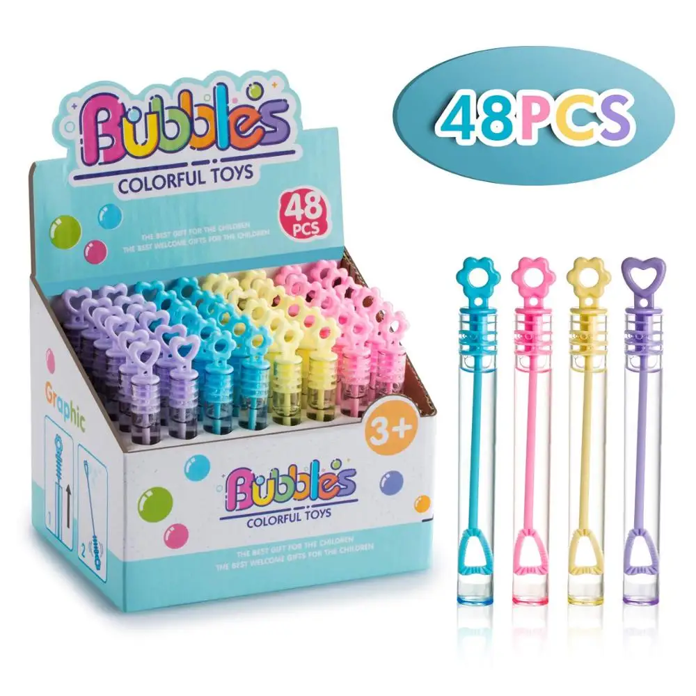 

48-Piece Mini Bubble Wands Assortment Kids Party Favors Toys for Bath Time, Summer Outdoor Activities, Themed Birthday, Wedding