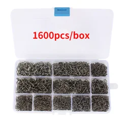 1600 Pieces Box Fishing Hook Accessories Set 10 Specifications High Carbon Steel Barbed Hook Fishing Gear Boxed Fishing Tools