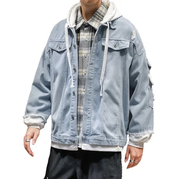 

Spring and autumn jacket men's new casual street windproof denim jacket men's tide brand jacket high-quality slim denim