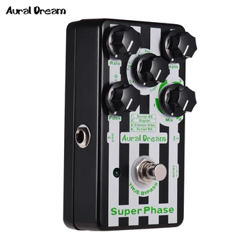 

Aural Dream Super Phase Phaser Guitar Effect Pedal 4 Modes 6 Wa-ves Aluminum Alloy Shell with True Bypass