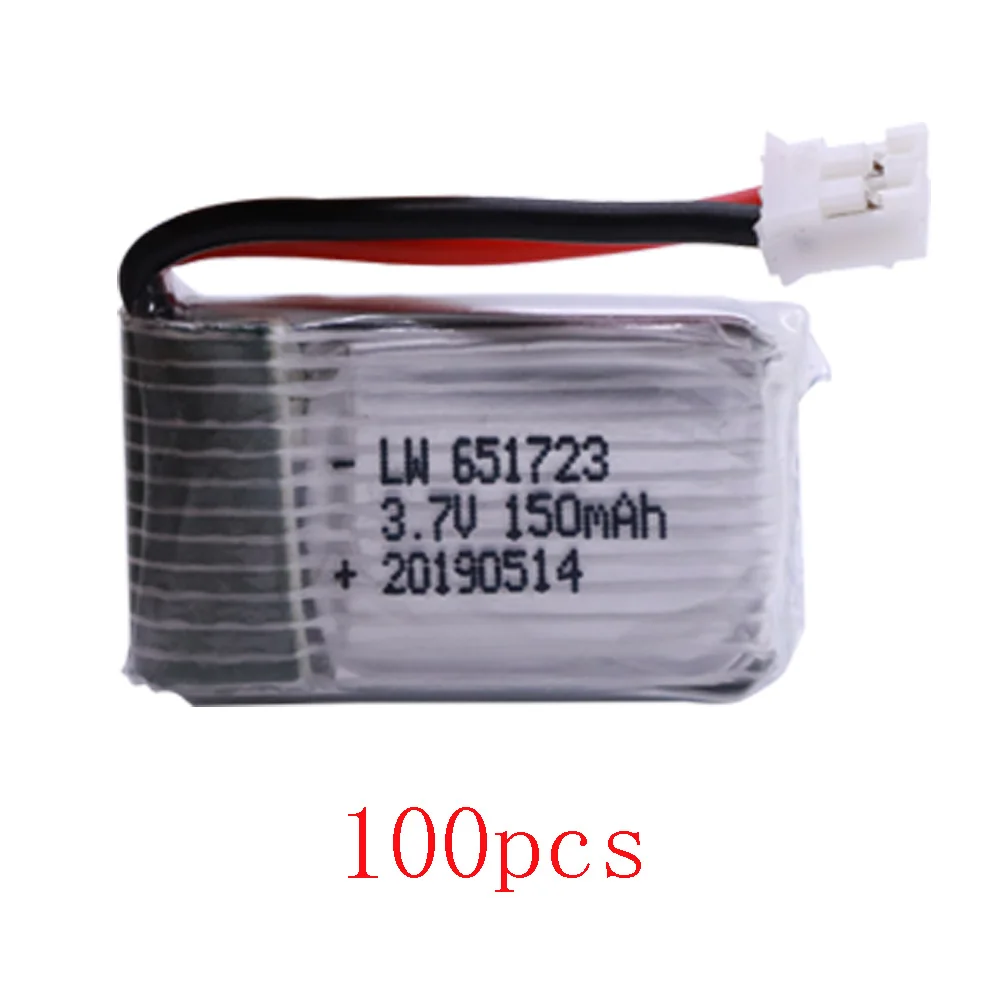Белый 100 шт. батарея 3,7 V 150mAh Lipo для E010 E011 E013 F36 H36 CX-95 NH010 RC Квадрокоптер Запасные Части RC Дрон аксессуары батарея - Цвет: Белый