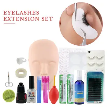 

False Eyelashes Extension Practice Set Mannequin Head Eyelashes Grafting Training Tool Kit for Makeup Practice