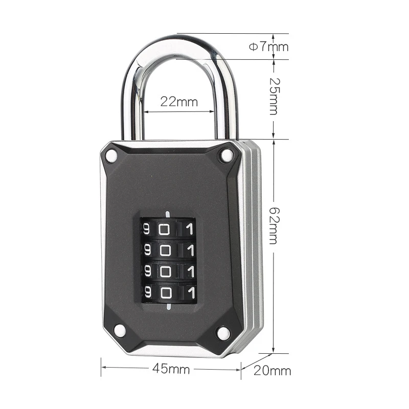 MOOL Large 4-Digit Password Lock Door Gym Closet Cabinet Padlock