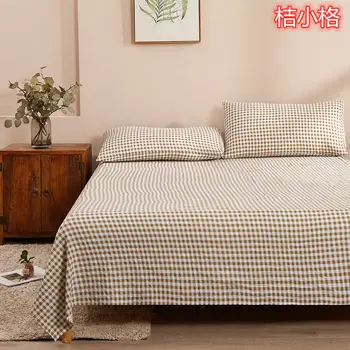 

Plaid Bed Sheet Set With 2 Pcs Pillow Cases For Queen King Size Decor Home Casual Double Bed 2020 New Fashion Sheet