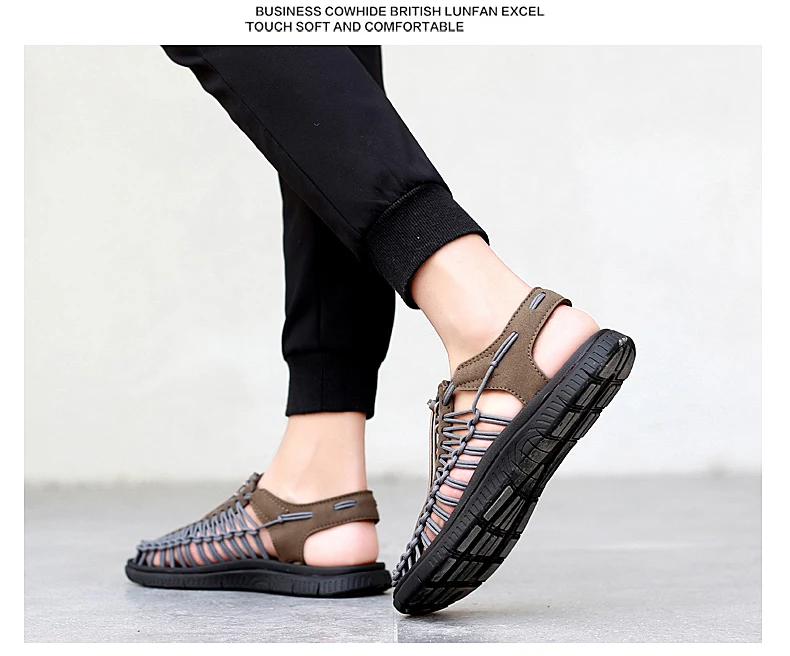 Vogue High Quality Original Flats Summer Sandals Men Fashion Breathable Leisure Shoes Trend Fisherman Sandals Beach Shoes 57