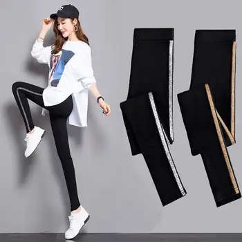 

2020 leggings sport women fitness solid color Sport leggings Push Up Gym Exercise High Waist Striped Ankle-Length