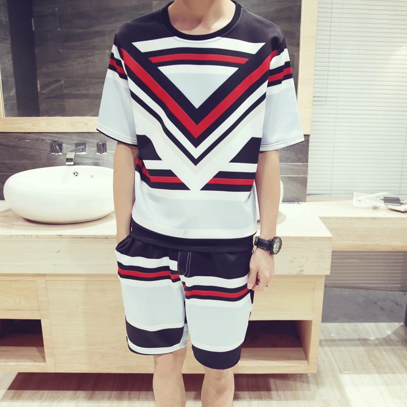 Men Summer Large Size 3D Fashion Print (Shorts + T-Shirt) Set Couple Travel Beach Loose Cotton Suit Clothing Asian Size M-5XL Men Summer Large Size 3D Fashion Print (Shorts + T-Shirt) Set Couple Travel Beach Loose Cotton Suit Clothing Asian Size M-5XL