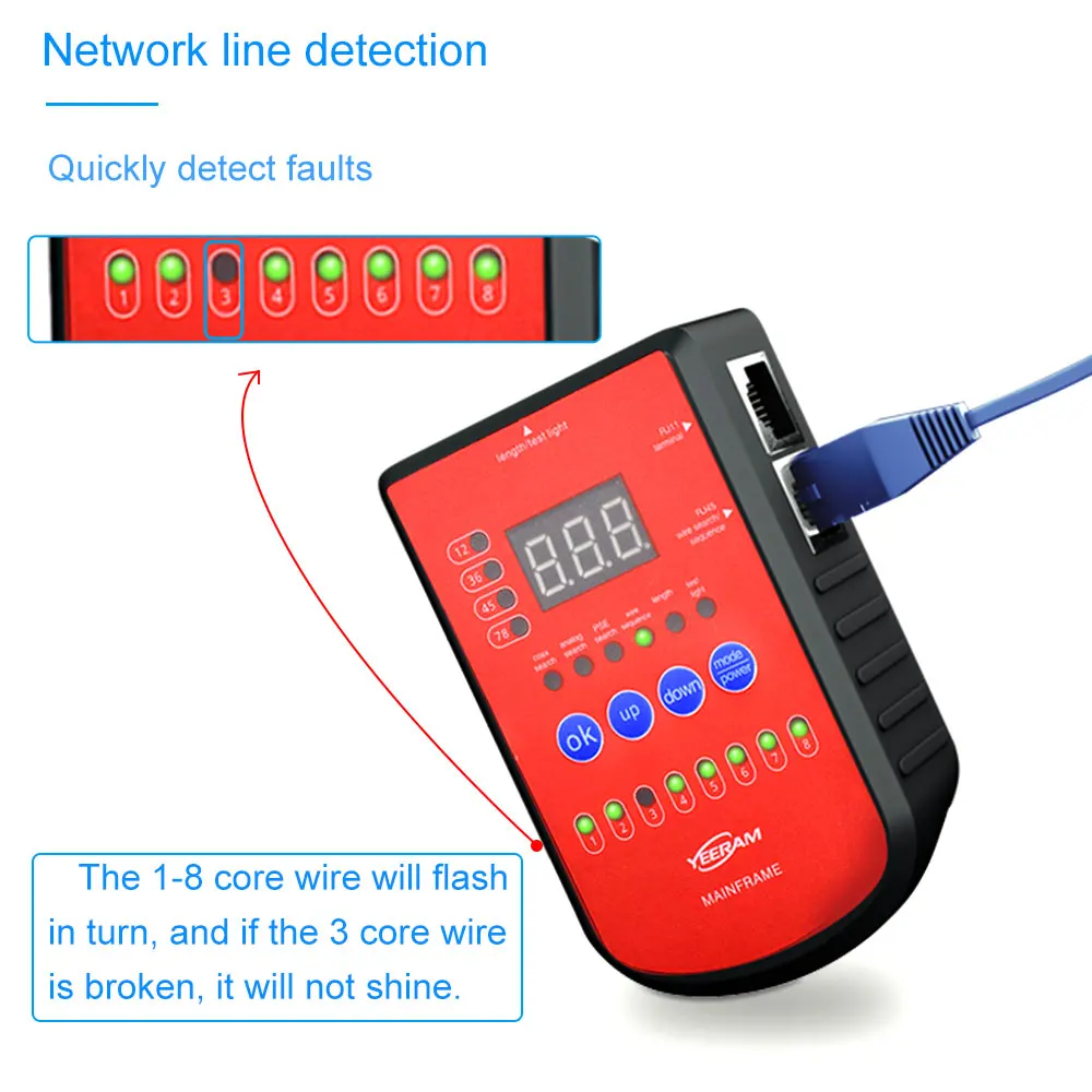 Clásico Wire tracker rj11 rj45 comprobador Tester cables para cable de red, 